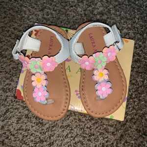 SOLD! Laura Ashley flower baby sandals.